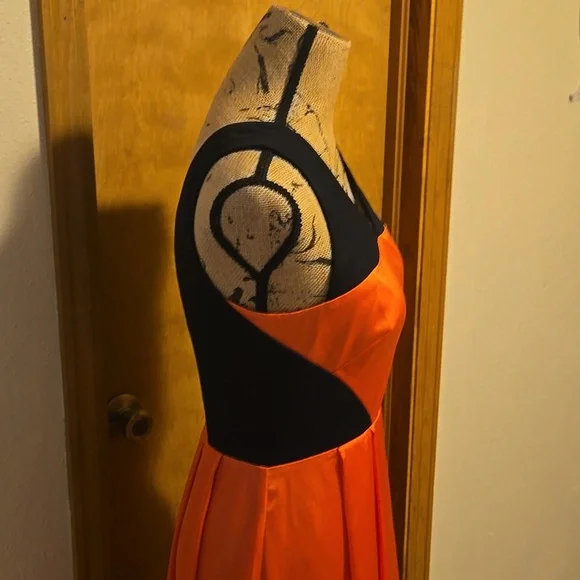 Jessica Simpson Coral And Black Maxi Dress Size 4 - Picture 4 of 10